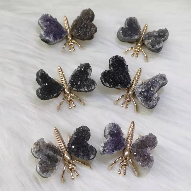 Cute Crystal Animal Butterfly Carving Amethyst Double Heart Wings Statue For Healing Stone Gift ZY
Cute Crystal Animal Butterfly Carving Amethyst Double Heart Wings Statue For Healing Stone Gift ZY