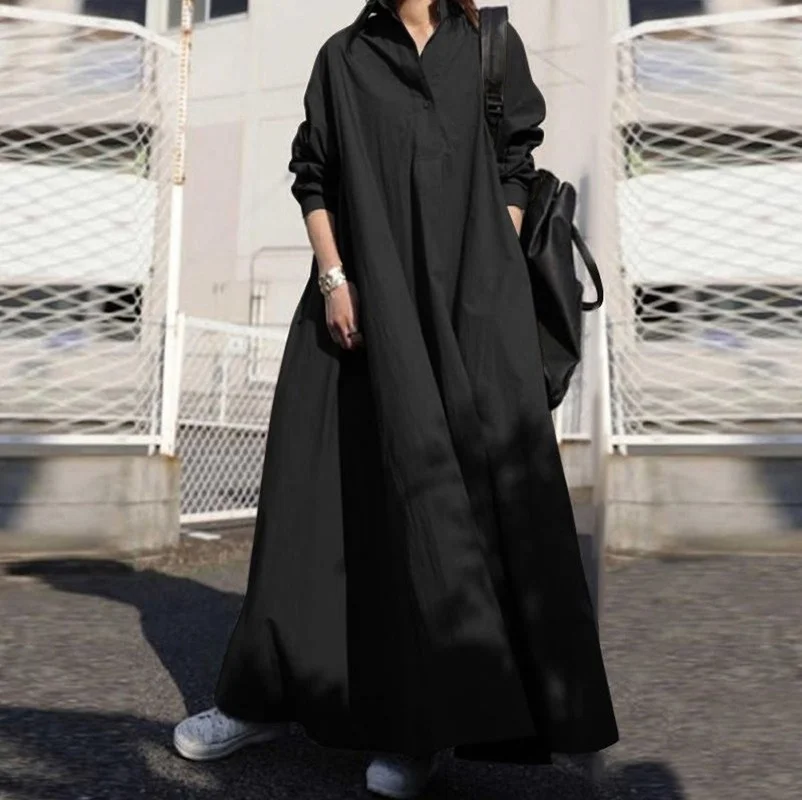 Autumn Stylish Women Vintage Long Sleeve Loose Sundress Casual Long Maxi Dress Kaftan Femme Solid Party Vestido Robe New Arrivel
Autumn Stylish Women Vintage Long Sleeve Loose Sundress Casual Long Maxi Dress Kaftan Femme Solid Party Vestido Robe New Arrivel