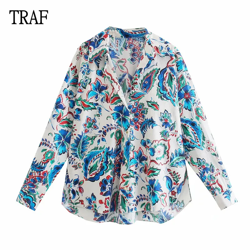 TRAF Top Woman Shirts 2021 Fashion Print Women Clothing Long Sleeve Shirt Women Button Loose Irregular Elegant Blouses Chic
TRAF Top Woman Shirts 2021 Fashion Print Women Clothing Long Sleeve Shirt Women Button Loose Irregular Elegant Blouses Chic