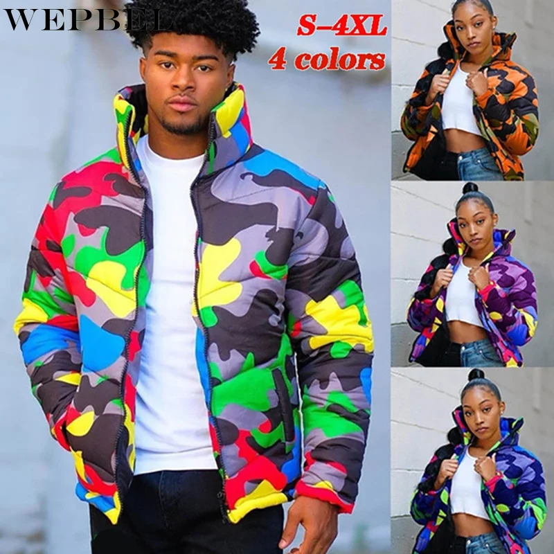 WEPBEL Fashion Warm Down Jacket Men's Women's Camouflage Print Cotton Winter Coats Outerwear Slim Jacket
WEPBEL Fashion Warm Down Jacket Men's Women's Camouflage Print Cotton Winter Coats Outerwear Slim Jacket