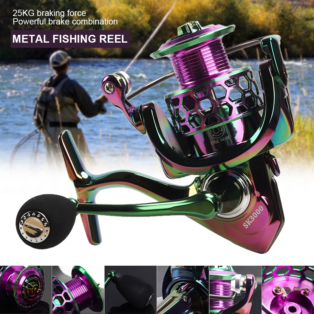 Fishing Reel SK1000-6000 Spinning Reel 25KG Max. Drag 14+1BB Lightweight Spinning Reel Freshwater Saltwater Fishing Accessories
Fishing Reel SK1000-6000 Spinning Reel 25KG Max. Drag 14+1BB Lightweight Spinning Reel Freshwater Saltwater Fishing Accessories