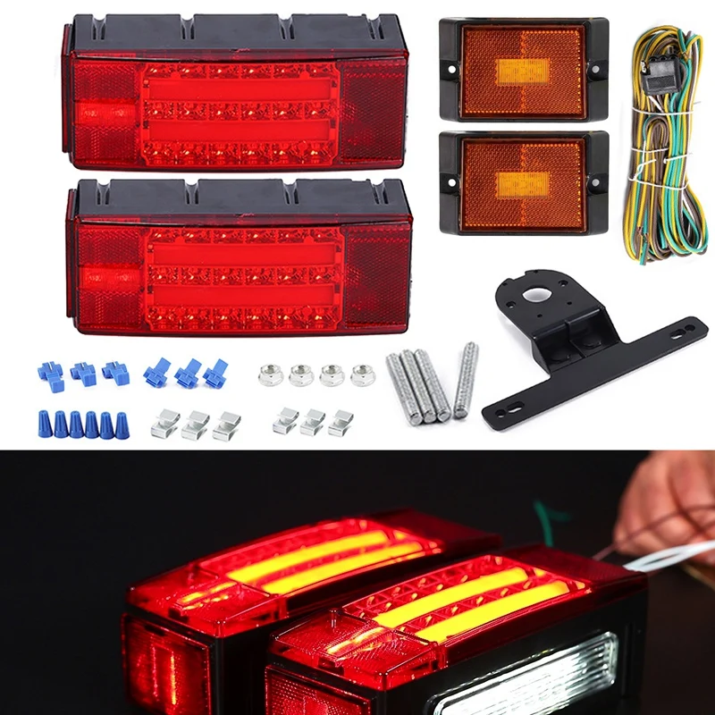 Submersible LED Trailer Light Kit, Waterproof Tail Lights Turn Signal Lamps License Lights for Truck Boat Camper 
Submersible LED Trailer Light Kit, Waterproof Tail Lights Turn Signal Lamps License Lights for Truck Boat Camper