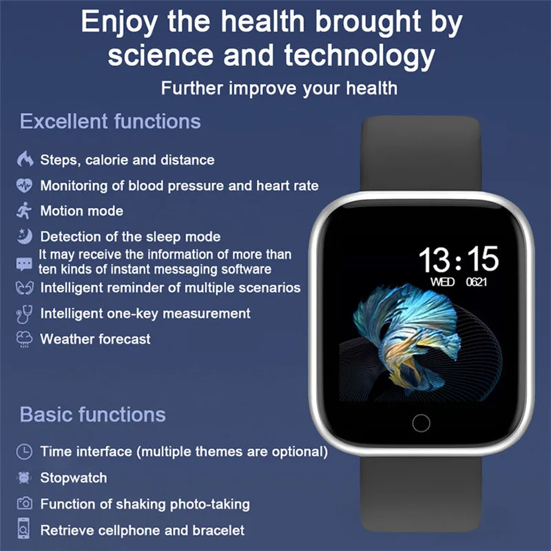 T80 P68S Smart watch 2020 Sports Fashion IP67 Waterproof Activity Fitness Tracker Heart Rate Smartwatch VS Apple Watch Iwatch
T80 P68S Smart watch 2020 Sports Fashion IP67 Waterproof Activity Fitness Tracker Heart Rate Smartwatch VS Apple Watch Iwatch