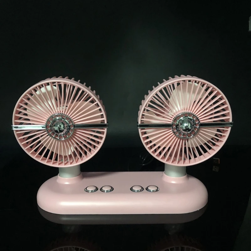 90 Rotatable Car Fan 5V Electric 3 Speed Dual Head Fans Quiet Strong Dashboard Cooling Air Circulator Fan for Car
90 Rotatable Car Fan 5V Electric 3 Speed Dual Head Fans Quiet Strong Dashboard Cooling Air Circulator Fan for Car