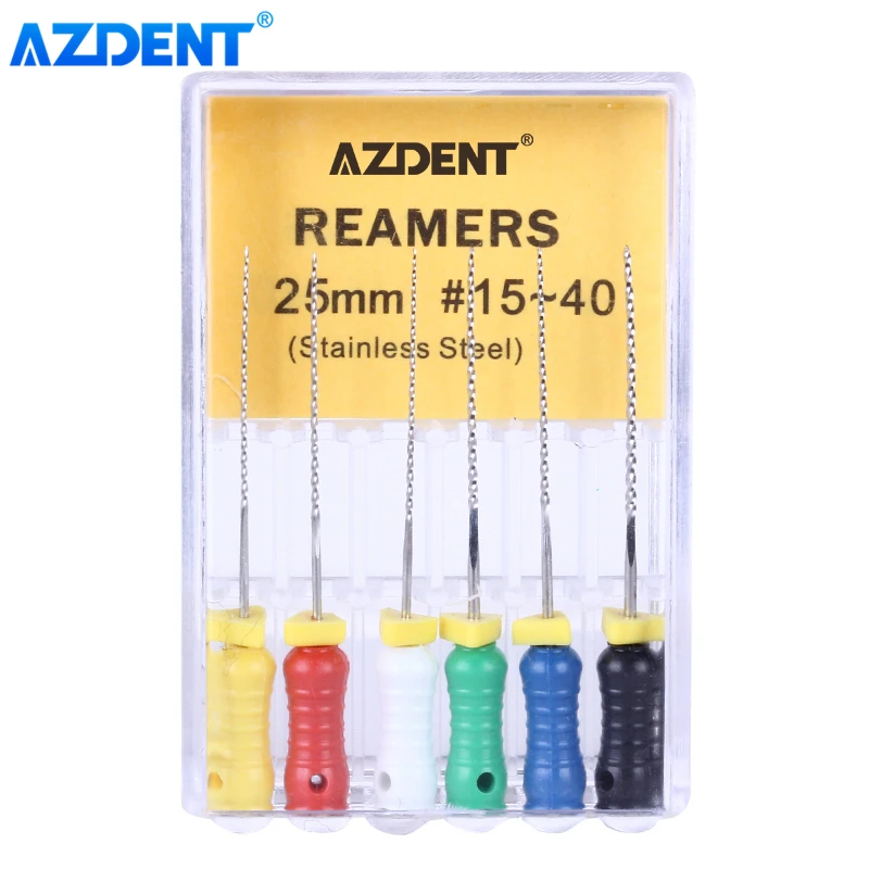 AZDENT Dental Hand Use Stainless Steel K-Files Reamers 25mm 15#-40# Endodontic Instruments Dentist 6Pcs/Pack Dentistry Tools
AZDENT Dental Hand Use Stainless Steel K-Files Reamers 25mm 15#-40# Endodontic Instruments Dentist 6Pcs/Pack Dentistry Tools