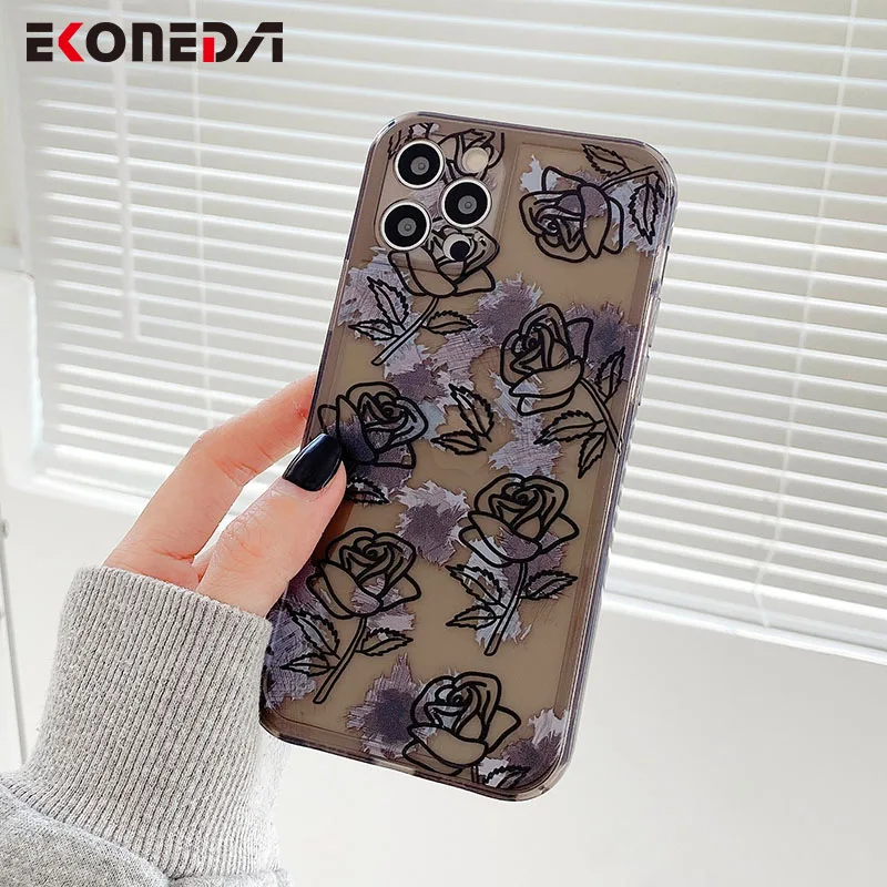 EKONEDA Soft Protective Phone Case For iPhone 12 11 Pro XS Max XR X 8 7 Plus Case Silicone Cool Black Rose TPU Back Cover 
EKONEDA Soft Protective Phone Case For iPhone 12 11 Pro XS Max XR X 8 7 Plus Case Silicone Cool Black Rose TPU Back Cover