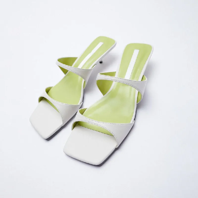 ZAR 2021 Summer New White Fashion Square Toe High Heels Sexy Outer Wear Stiletto Muller Lazy Sandals And Slippers Women Luxury
ZAR 2021 Summer New White Fashion Square Toe High Heels Sexy Outer Wear Stiletto Muller Lazy Sandals And Slippers Women Luxury