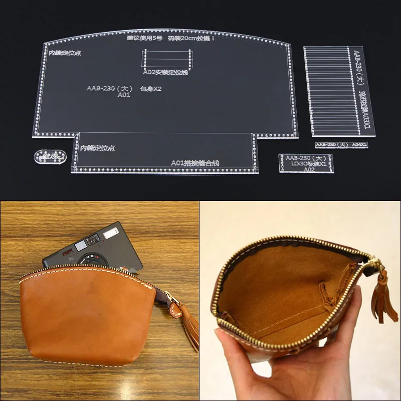 1 Set DIY Coin purse cosmetic bag Leather Stencil Kit Template Acrylic Stencil Leathercraft Tool Sets
1 Set DIY Coin purse cosmetic bag Leather Stencil Kit Template Acrylic Stencil Leathercraft Tool Sets