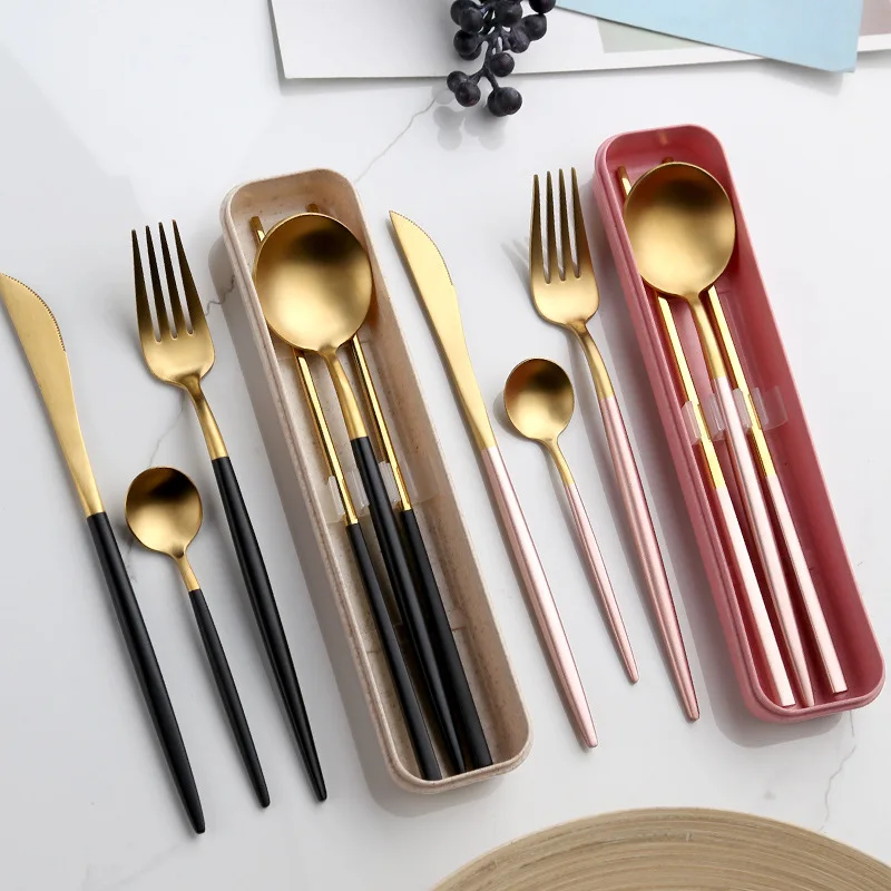 2/3Pcs Dinnerware Stainless Steel Fork Spoon Chopsticks Tableware Picnic School Travel Cutlery Set Kitchen Accessories with Box
2/3Pcs Dinnerware Stainless Steel Fork Spoon Chopsticks Tableware Picnic School Travel Cutlery Set Kitchen Accessories with Box