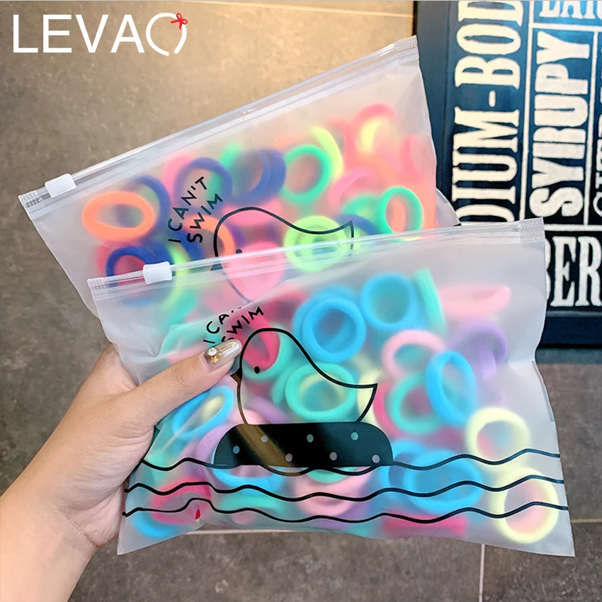 Levao 40/50/100 шт. Цветные эластичные резинки для волос девочек детские хвоста