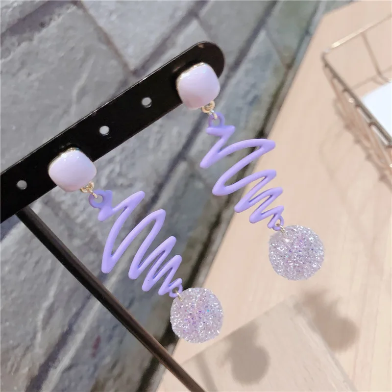 Earrings for Women Korean Fashion Purple Candy Ball Ear Jewelry Geometric Metal Drop Earrings Woman Girl Child Gift
Earrings for Women Korean Fashion Purple Candy Ball Ear Jewelry Geometric Metal Drop Earrings Woman Girl Child Gift