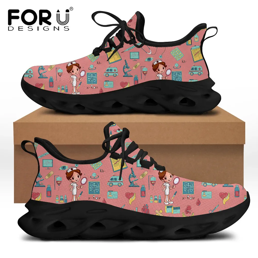 FORUDESIGNS Casual Woman Sneakers Cartoon Nurse Pattern Flats Lace Up Shoes Outdoor Leisure Anti-Slip Shoes for Woman Zapato
FORUDESIGNS Casual Woman Sneakers Cartoon Nurse Pattern Flats Lace Up Shoes Outdoor Leisure Anti-Slip Shoes for Woman Zapato