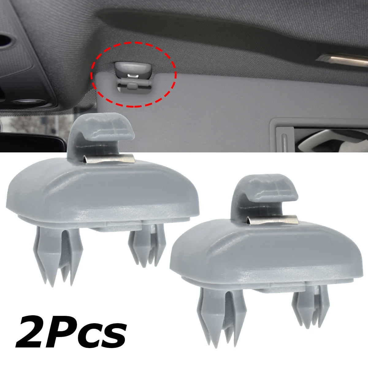 

2Pcs For Audi A1 A3 A4 A5 Q3 Q5 S3 S4 S5 TT Allroad 8U0857562A Grey Interior Gray Car Sun Visor Clip Holder Hook Bracket Hanger