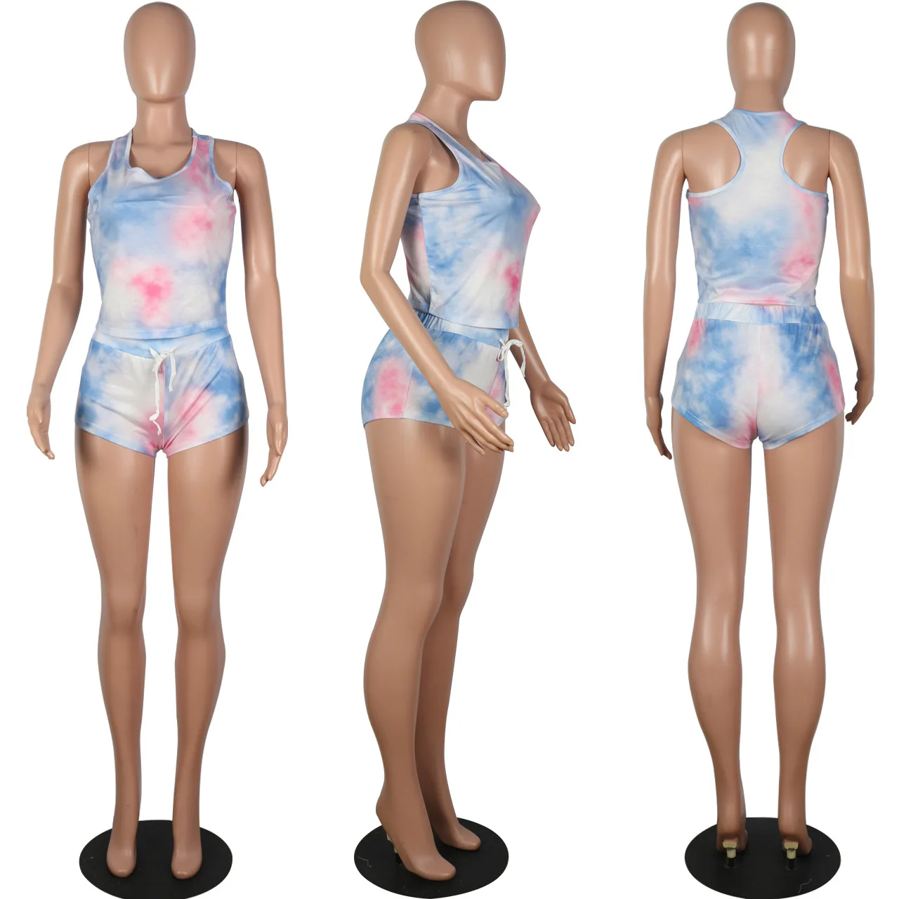 2020 Summer New Sports Suit European and American Women's Casual Printed Tie-Dye Sports Vest Shorts Two-Piece Set
2020 Summer New Sports Suit European and American Women's Casual Printed Tie-Dye Sports Vest Shorts Two-Piece Set