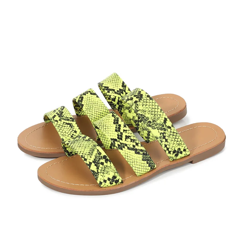 LEMAI Ladies Fashion Slippers Shoes Female Roman Snake Print One-line Beach Sandals Comfortable Beach Holiday Women Slippers
LEMAI Ladies Fashion Slippers Shoes Female Roman Snake Print One-line Beach Sandals Comfortable Beach Holiday Women Slippers