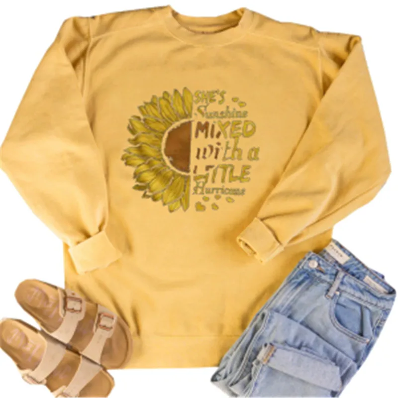 Umeko 2020 She Is Sunshine Sunflower Floral Print Women Sweatshirt Full Sleeve Believe Female Jesus Jumper Christian Pullover
Umeko 2020 She Is Sunshine Sunflower Floral Print Women Sweatshirt Full Sleeve Believe Female Jesus Jumper Christian Pullover