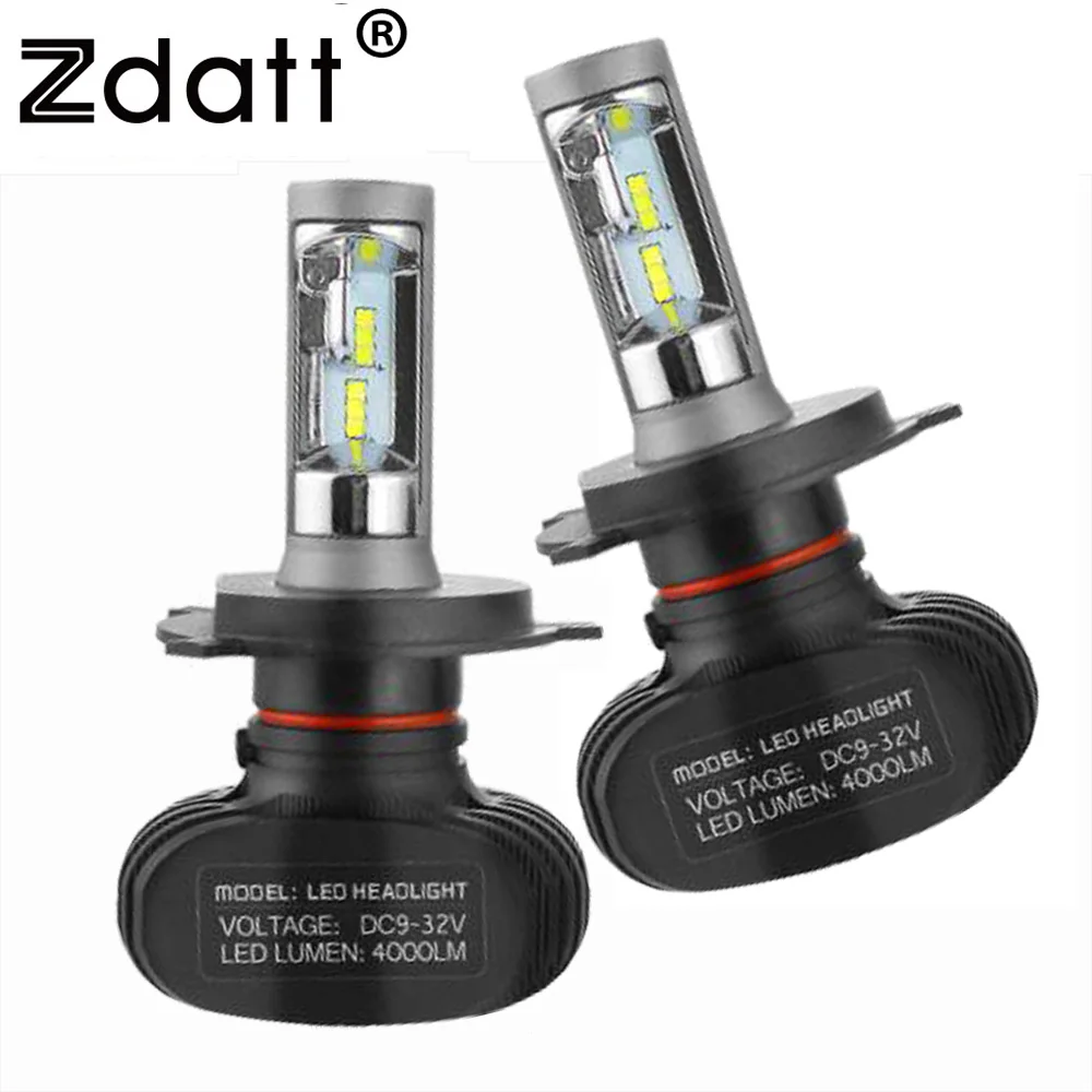 Zdatt h11 led hb3 hb4 h1 h4 h7 Автомобильные лампы 6000K 60W 8000LM противотуманные фары