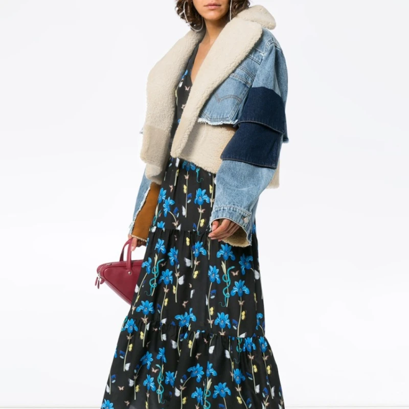 2021 Autumn Winter New Leisure Full Sleeve Wool Liner Wde Waisted Turn Down Collar Women Slim Patchwork Woolen Coat
2021 Autumn Winter New Leisure Full Sleeve Wool Liner Wde Waisted Turn Down Collar Women Slim Patchwork Woolen Coat