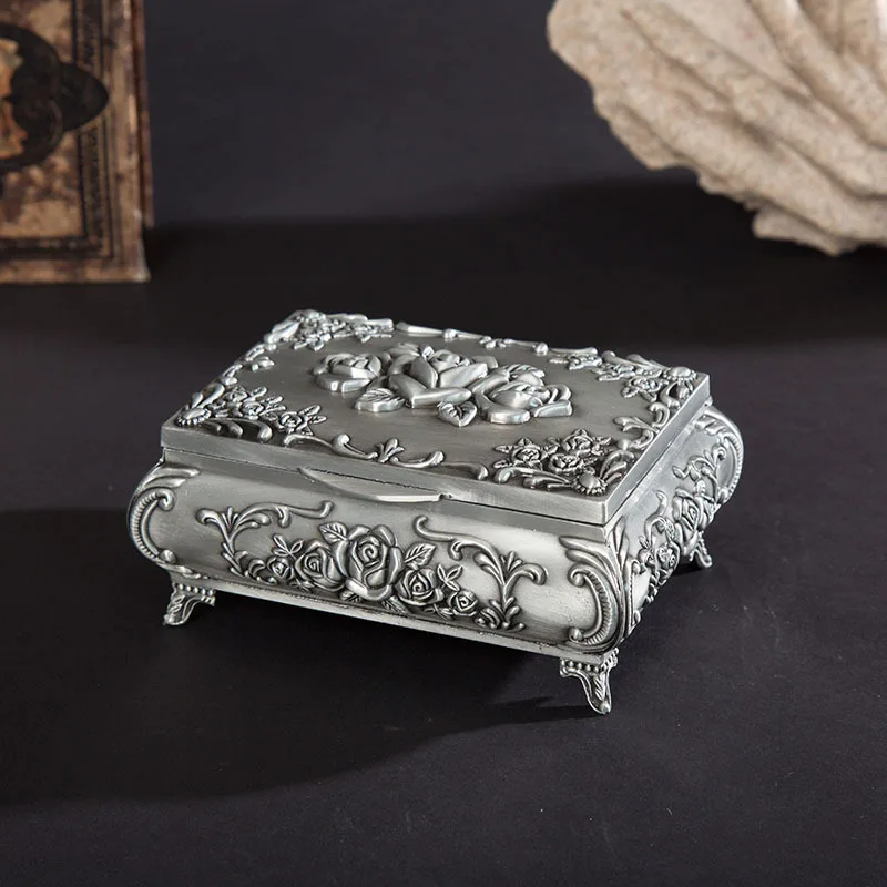 Retro Zinc Alloy Metal Three-dimensional Rose Cosmetic Jewelry Ring Earring Box Small Treasure Chest
Retro Zinc Alloy Metal Three-dimensional Rose Cosmetic Jewelry Ring Earring Box Small Treasure Chest