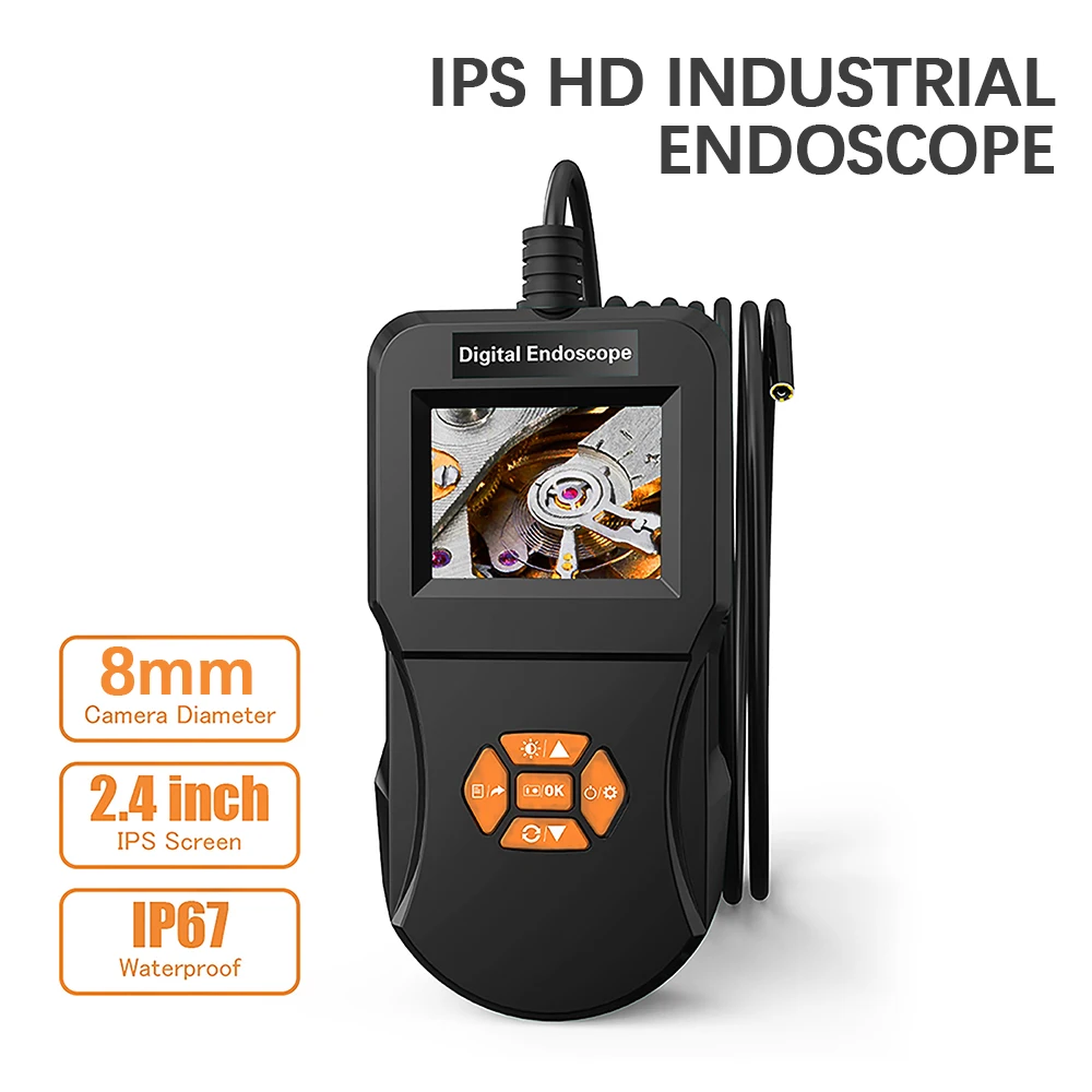 Car 2.4'' IPS Screen HD 8mm Industrial Endoscope Camera 8 LED Adjustable Professional Inspection Cam IP67 Waterproof Borescope
Car 2.4'' IPS Screen HD 8mm Industrial Endoscope Camera 8 LED Adjustable Professional Inspection Cam IP67 Waterproof Borescope