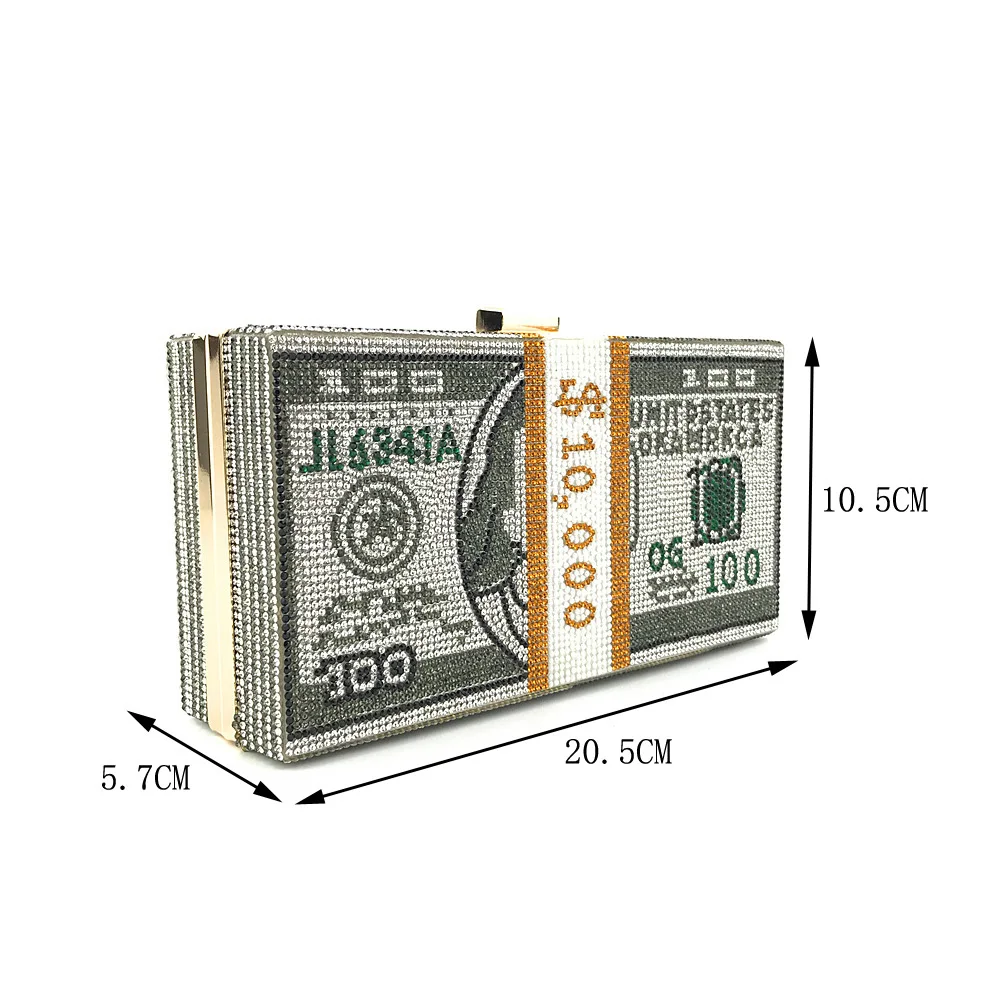 New Women Bag Full Diamond Dollar Snake Bone Chain Handbag Dollar Metal Chain Shoulder Bag Rhinestone Shoulder Bag (2 Chains)
New Women Bag Full Diamond Dollar Snake Bone Chain Handbag Dollar Metal Chain Shoulder Bag Rhinestone Shoulder Bag (2 Chains)