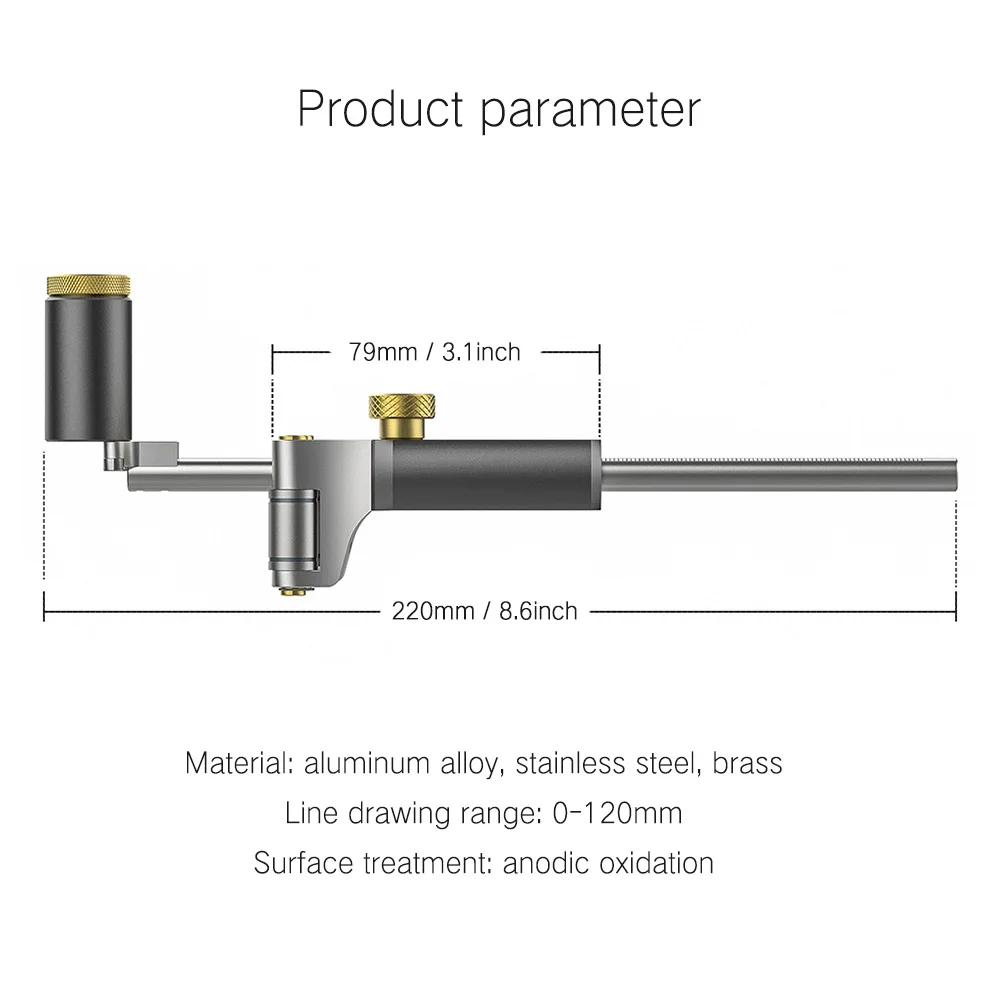 Linear Arc Dual-Purpose Scriber Scratch-Resistant Ergonomic DIY Drawing Measuring Gauge Practical Parallel Line Drawing Tool
Linear Arc Dual-Purpose Scriber Scratch-Resistant Ergonomic DIY Drawing Measuring Gauge Practical Parallel Line Drawing Tool