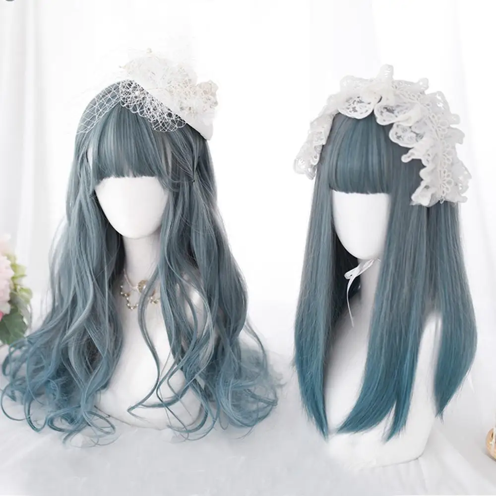 CosplayMix 50CM/65CM Lolita Long Wavy Mixed Ash Blue Ombre Bangs Cute Halloween Synthetic Party Cosplay Wig+Cap
CosplayMix 50CM/65CM Lolita Long Wavy Mixed Ash Blue Ombre Bangs Cute Halloween Synthetic Party Cosplay Wig+Cap