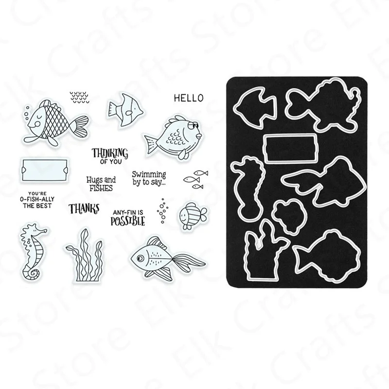 Marine Life Fish Clear Stamps and Metal Cutting Dies Sets For Diy Decoration Making Greeting Card Scrapbooking Album New Arrival
Marine Life Fish Clear Stamps and Metal Cutting Dies Sets For Diy Decoration Making Greeting Card Scrapbooking Album New Arrival