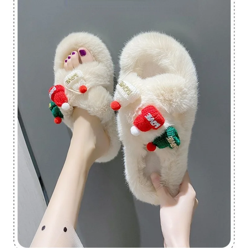 Christmas Wool Slippers Women's New Autumn And Winter Open Toe Warm And lovely Fashion Design Flat Bottom Indoor Cotton Slippers
Christmas Wool Slippers Women's New Autumn And Winter Open Toe Warm And lovely Fashion Design Flat Bottom Indoor Cotton Slippers