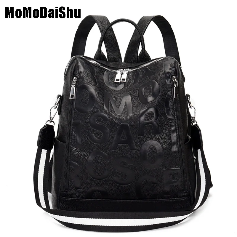 Women Leather Backpacks Female High Capacity Shoulder Bag Mochilas Vintage Schoolbags For Teenage Girls Back Pack Letter pattern
Women Leather Backpacks Female High Capacity Shoulder Bag Mochilas Vintage Schoolbags For Teenage Girls Back Pack Letter pattern