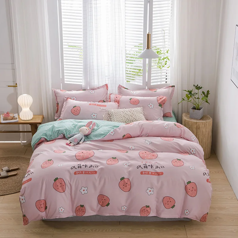 Pink Green Strawberry Cute Cartoon Comforter Bedding Set Girl Fashion King Queen Twin Size Bed Linen Duvet Cover Sets Child Gift
Pink Green Strawberry Cute Cartoon Comforter Bedding Set Girl Fashion King Queen Twin Size Bed Linen Duvet Cover Sets Child Gift