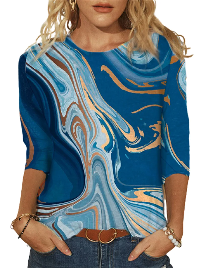 Casual Oversized T-shirt Blue Outer Space Ocean 3D Print Harajuku Tops Fashion O-Neck Long Sleeve Women Tees Plus-Size Streetwea
Casual Oversized T-shirt Blue Outer Space Ocean 3D Print Harajuku Tops Fashion O-Neck Long Sleeve Women Tees Plus-Size Streetwea
