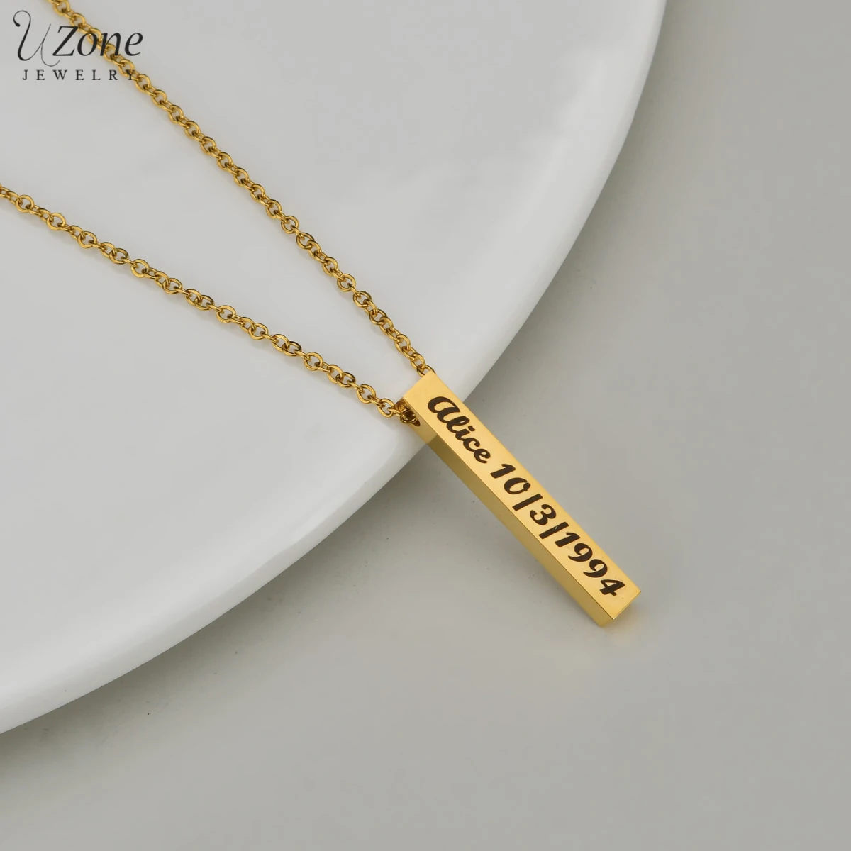 Custom Engrave Name ID BirthDate Stainless Steel Necklaces Square Bar Pendant Necklace for Women Men Personalized Birthday Gifts
Custom Engrave Name ID BirthDate Stainless Steel Necklaces Square Bar Pendant Necklace for Women Men Personalized Birthday Gifts