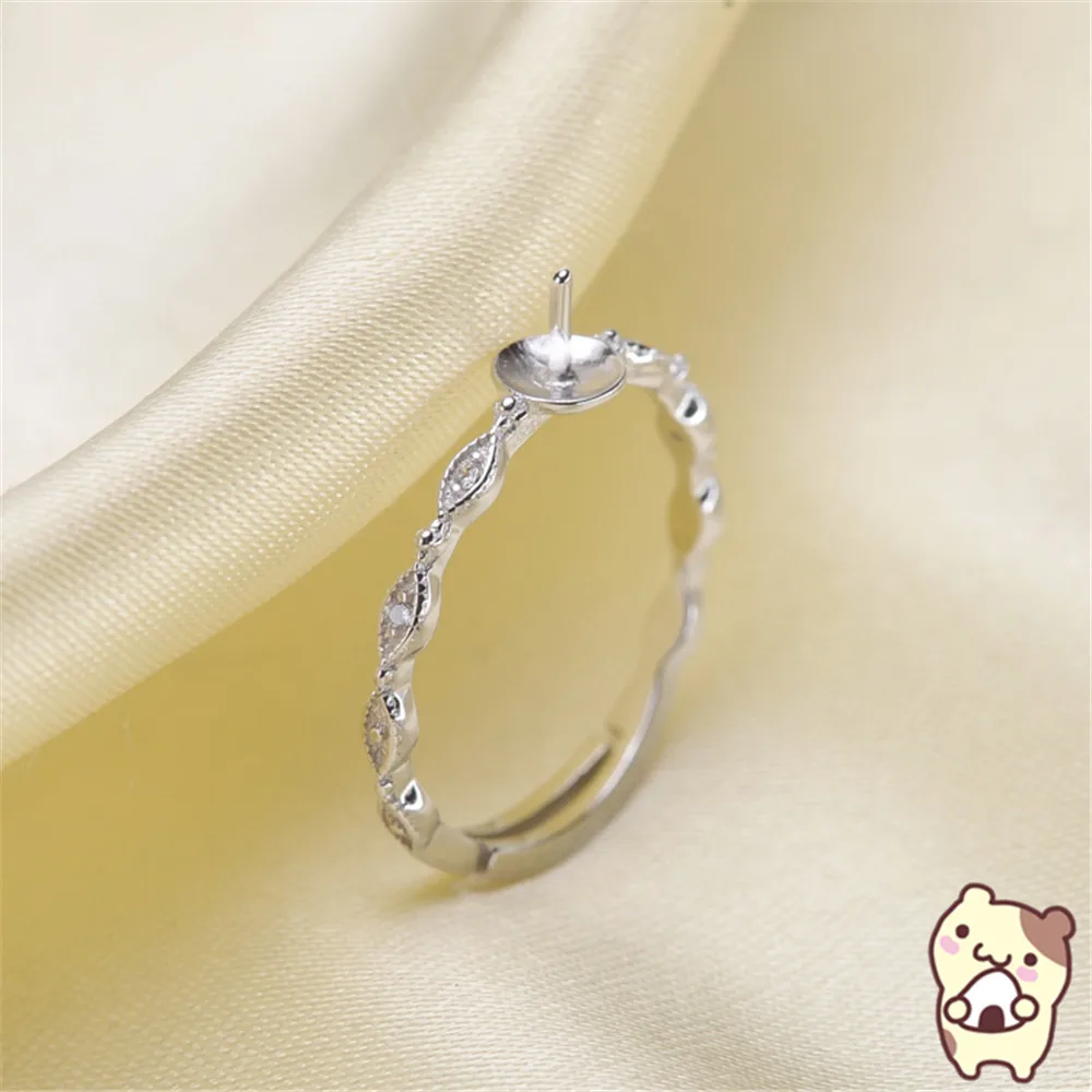 Ring Mount Pearl Accessories Adjustable Size 925 Sterling Silver Ring Jewelry DIY No Pearl
Ring Mount Pearl Accessories Adjustable Size 925 Sterling Silver Ring Jewelry DIY No Pearl