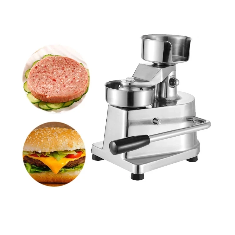

Manual Hamburger Press Burger Forming Machine 100mm-130mm Round Meat shaping Aluminum Machine Forming Burger Patty