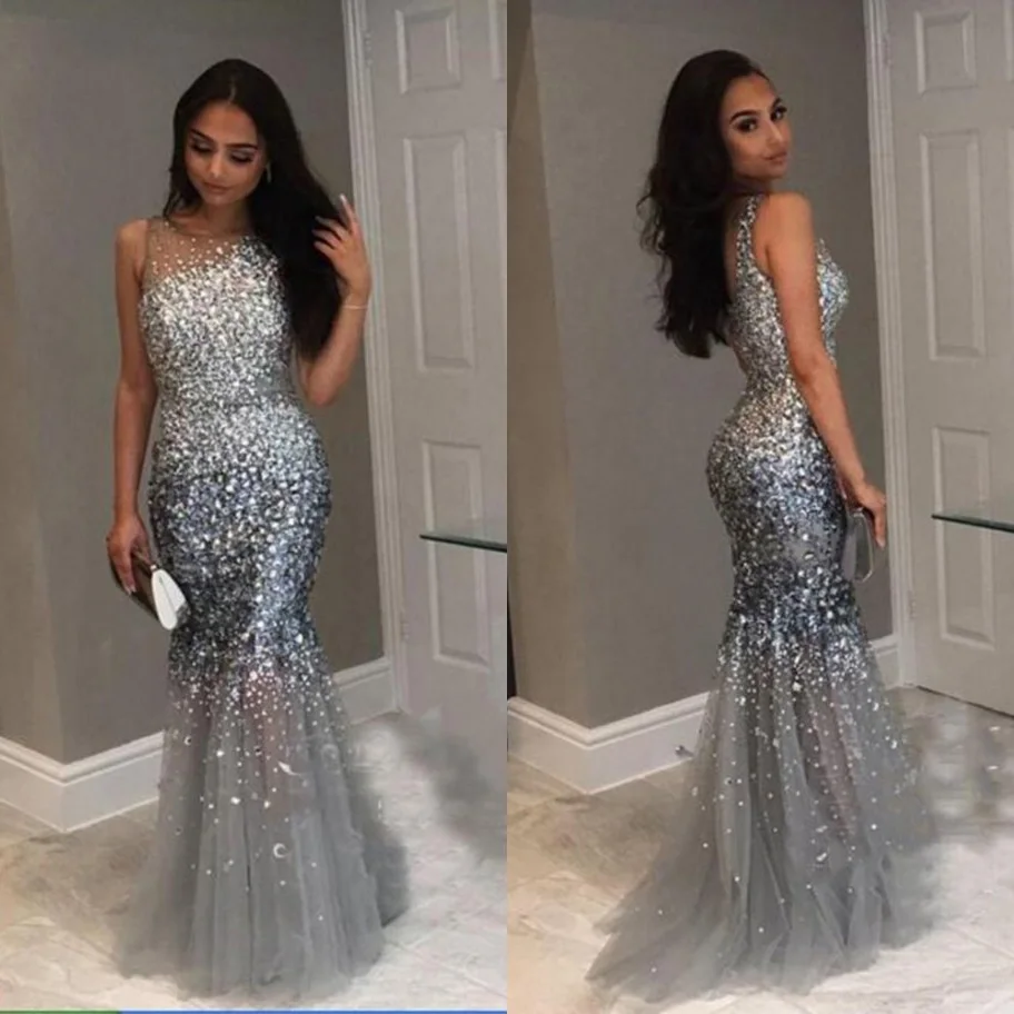 2020 Sparkle Sequins Prom Party Dresses Crystal Bling Jewel Round Collar Mermaid Long Girl Evening Meeting Gowns robe de soiree
2020 Sparkle Sequins Prom Party Dresses Crystal Bling Jewel Round Collar Mermaid Long Girl Evening Meeting Gowns robe de soiree