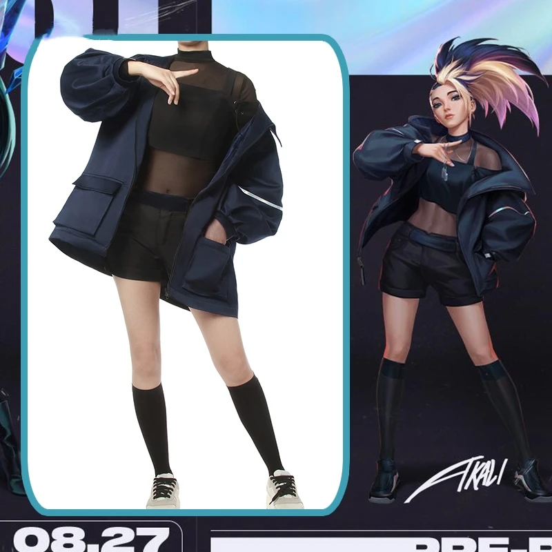 LOL Computer Game KDA Baddest Akali Cosplay Costume Akali Black Costume Sexy Jacke Lace Suit Women Halloween Party
LOL Computer Game KDA Baddest Akali Cosplay Costume Akali Black Costume Sexy Jacke Lace Suit Women Halloween Party