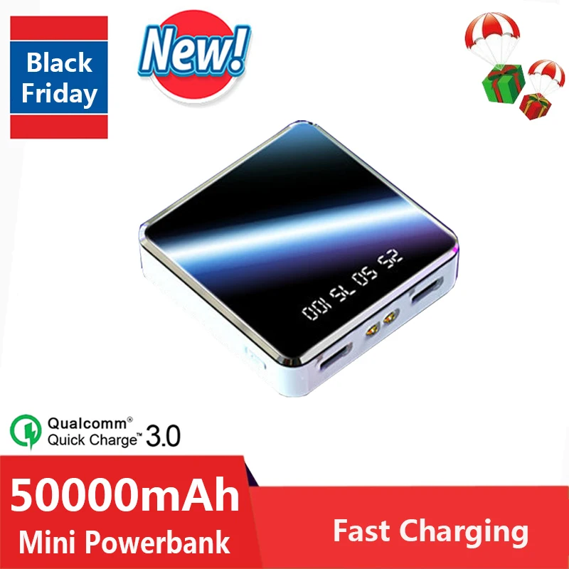 50000mAh Mini Power Bank Portable External Battery Outdoor Travel Fast Charging Mobile Phone Charger for IPhone Xiaomi Samsung
50000mAh Mini Power Bank Portable External Battery Outdoor Travel Fast Charging Mobile Phone Charger for IPhone Xiaomi Samsung