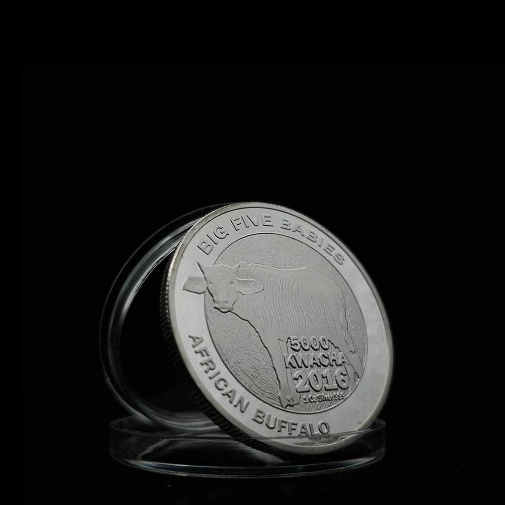 2016 в африканском стиле дикой природы буйвола серебряные коллекционные монеты