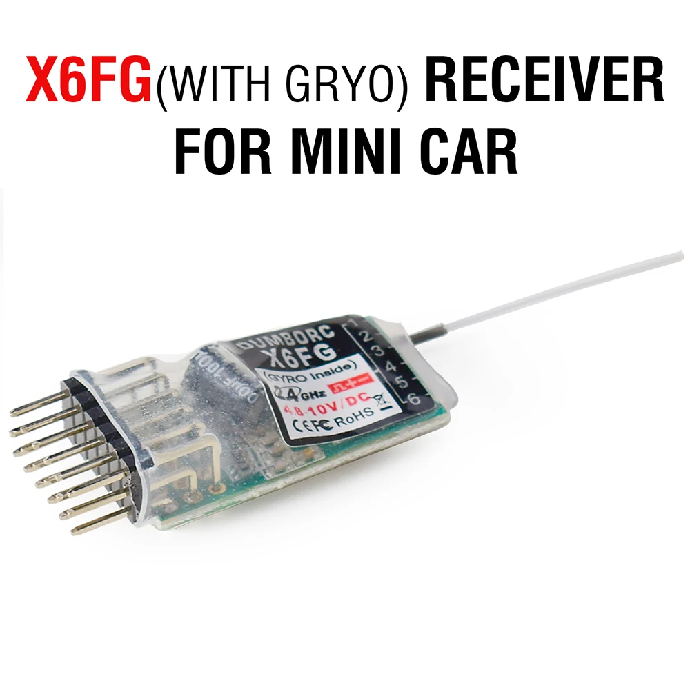 DUMBORC X6FG 2.4G 6CH Radio Control System Receiver for Domborc RC X4 X5 X6 Transmitter miniZ 1/28 1/24 RC Car 
DUMBORC X6FG 2.4G 6CH Radio Control System Receiver for Domborc RC X4 X5 X6 Transmitter miniZ 1/28 1/24 RC Car