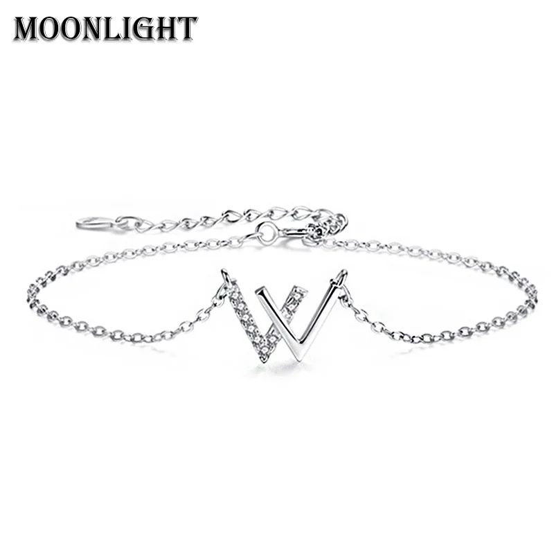 S925 Sterling Silver W-letter Zircon Bracelets Women's New Design Gift Girl Simple Cool Wind Advanced Hand Jewelry Accessories 
S925 Sterling Silver W-letter Zircon Bracelets Women's New Design Gift Girl Simple Cool Wind Advanced Hand Jewelry Accessories
