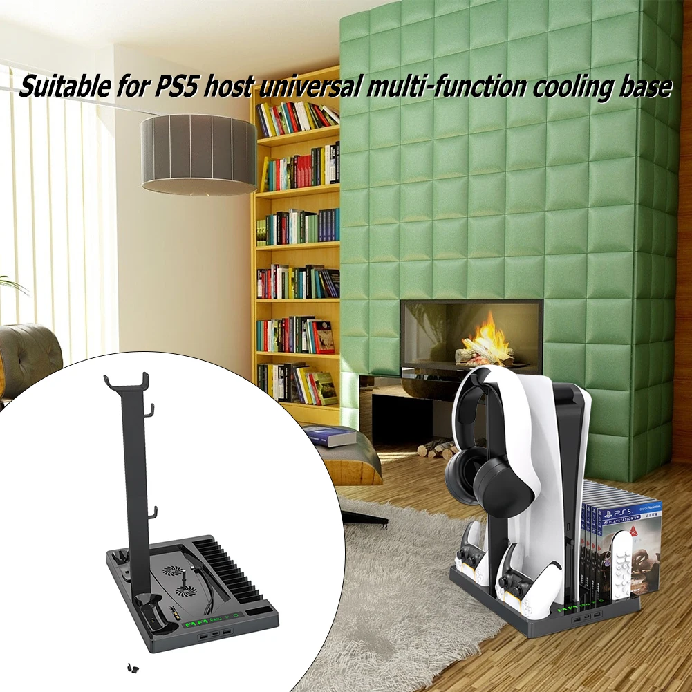 Подставка для игровой консоли PS5, охлаждающая док-станция с двойной зарядкой, держатель для дисков, аксессуары для электронных машинок
Подставка для игровой консоли PS5, охлаждающая док-станция с двойной зарядкой, держатель для дисков, аксессуары для электронных машинок