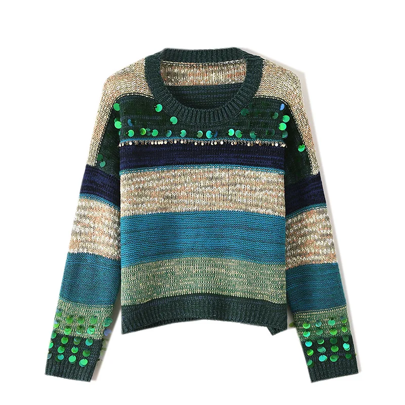 2020 осень-зима зеленый свитер в полоску для женской одежды Sewater случайный салон в уличном стиле
2020 осень-зима зеленый свитер в полоску для женской одежды Sewater случайный салон в уличном стиле