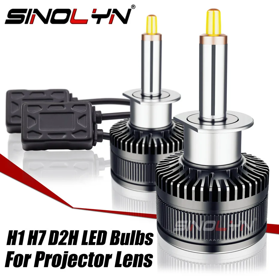 Sinolyn светодиодный H7 H1 D2S D2H H11 9005 9006 проектор головной светильник лампы