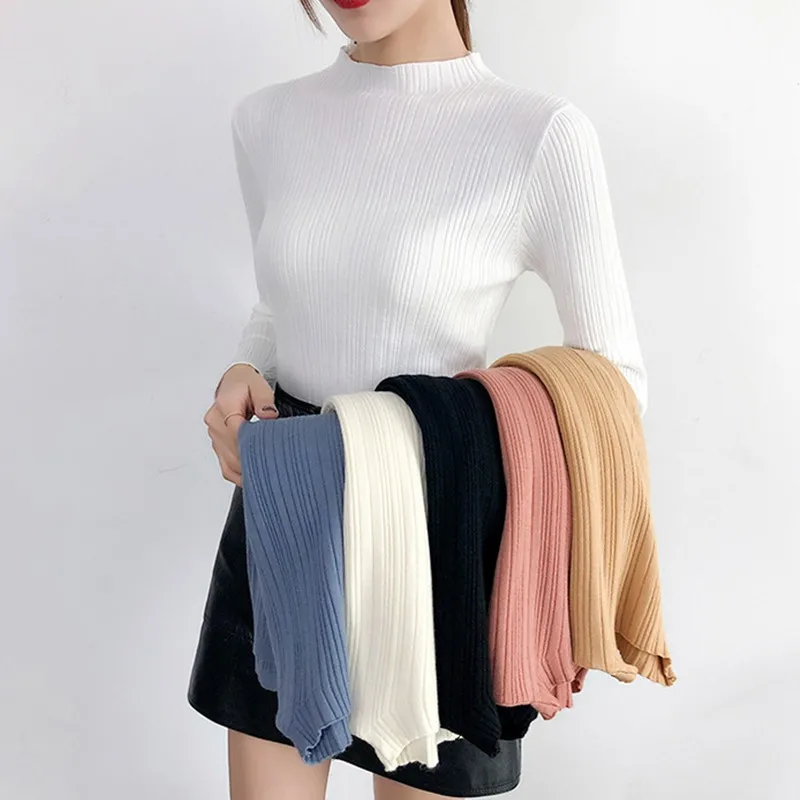 Autumn Winter Casual Half-high Collar Bottoming Shirt For Women Long-sleeved Sweater Blouse
Autumn Winter Casual Half-high Collar Bottoming Shirt For Women Long-sleeved Sweater Blouse