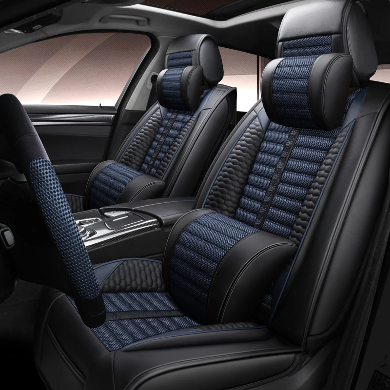 Full Coverage PU Leather car seat cover flax fiber auto seats covers for fiat 500 500l 500x albea bravo ducato fiorino freemont |
