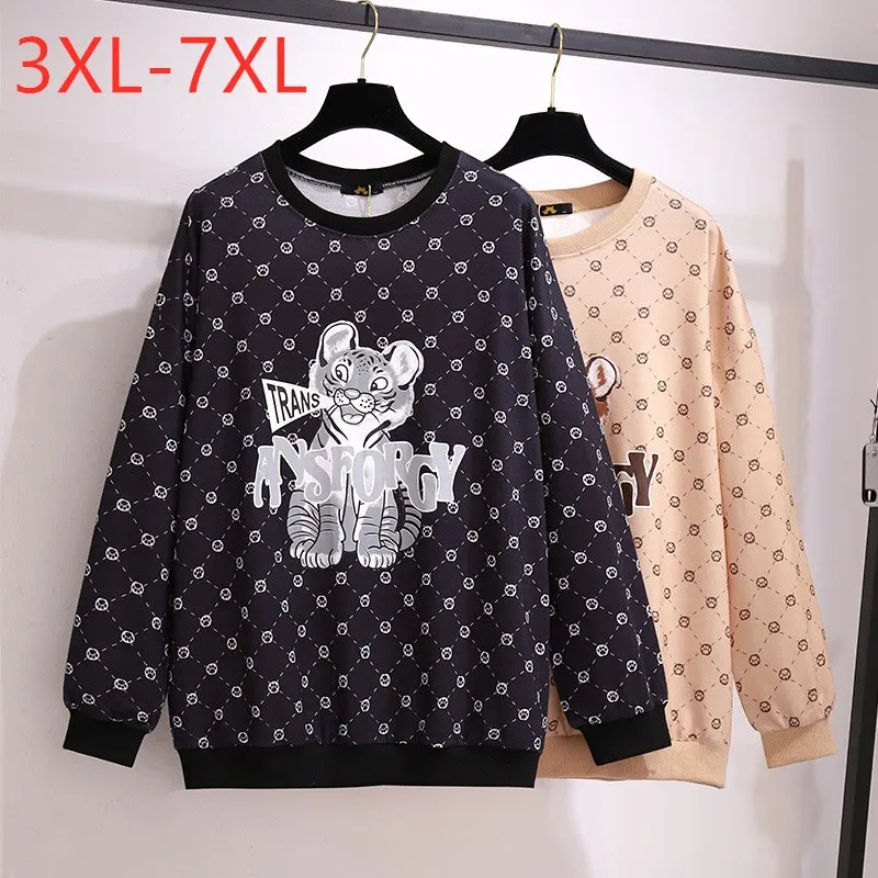 New 2021 Spring Autumn Plus Size Women Clothing Oversize Pullover Tops Long Sleeve Black Print Sweatshirt 3XL 4XL 5XL 6XL 7XL
New 2021 Spring Autumn Plus Size Women Clothing Oversize Pullover Tops Long Sleeve Black Print Sweatshirt 3XL 4XL 5XL 6XL 7XL