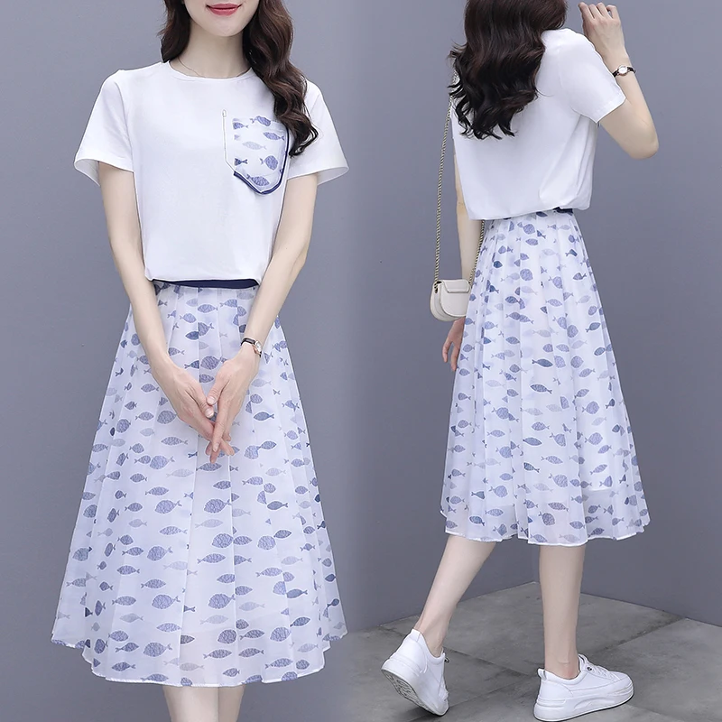 women's clothing new summer O-neck pocket patchwork two-piece sets elastic waist printing short sleeves sweet sets female
women's clothing new summer O-neck pocket patchwork two-piece sets elastic waist printing short sleeves sweet sets female