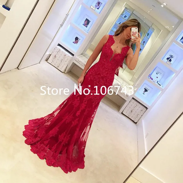 Vestido Longo Mermaid Evening Red Lace See Through Sexy Women Burgundy Prom Floor Length Formal Gown mother of the bride dress
Vestido Longo Mermaid Evening Red Lace See Through Sexy Women Burgundy Prom Floor Length Formal Gown mother of the bride dress