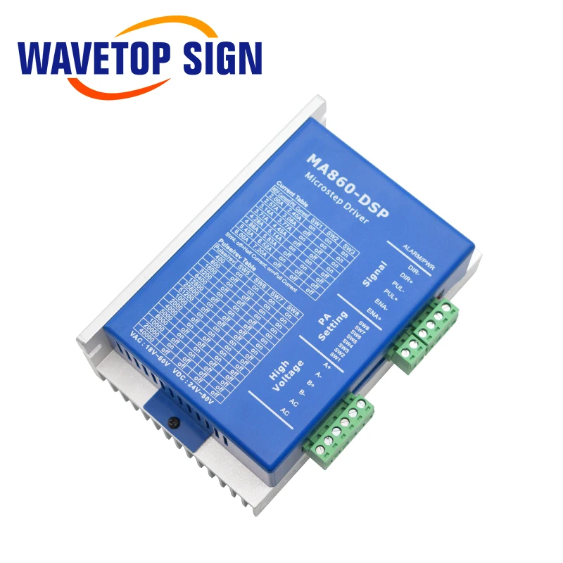 Драйвер шагового двигателя WaveTopSign MA860-DSP, Напряжение 18-60 В переменного тока, 24-80 В постоянного тока
Драйвер шагового двигателя WaveTopSign MA860-DSP, Напряжение 18-60 В переменного тока, 24-80 В постоянного тока